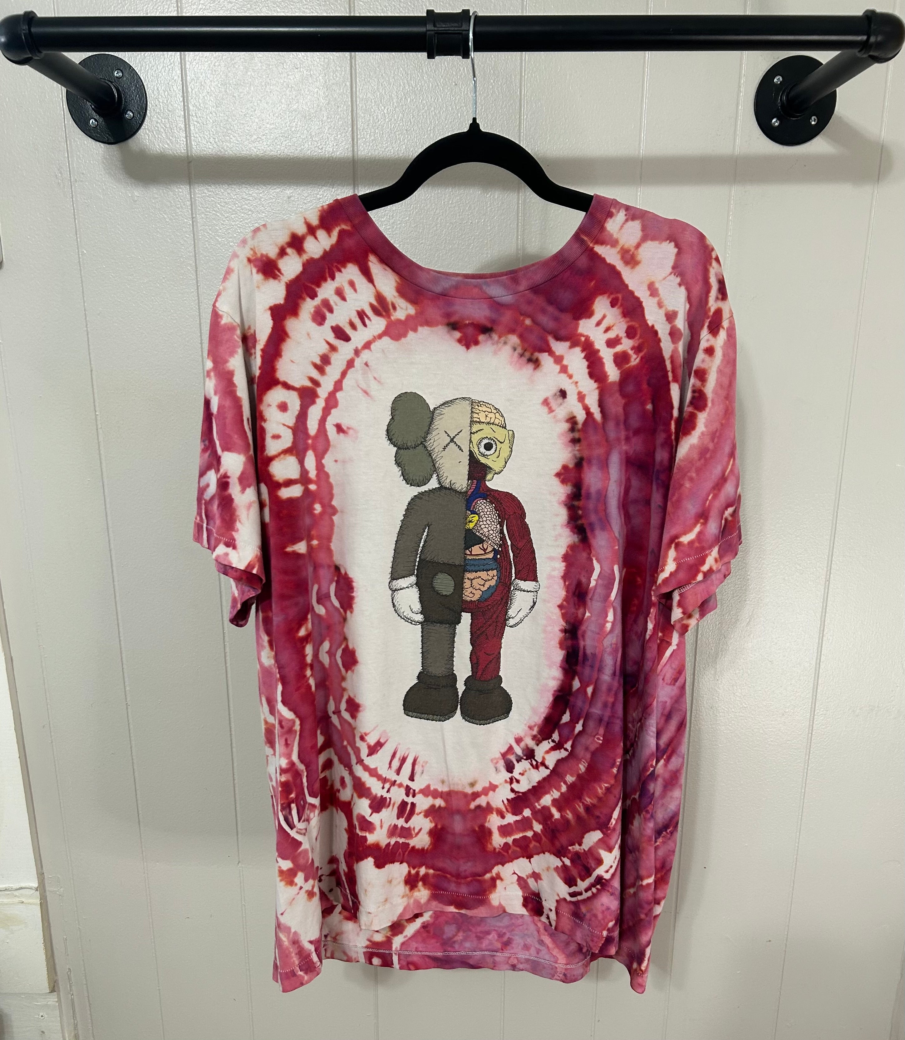 Kaws Flayed Tee Tie Dye ‘Fuchsia’