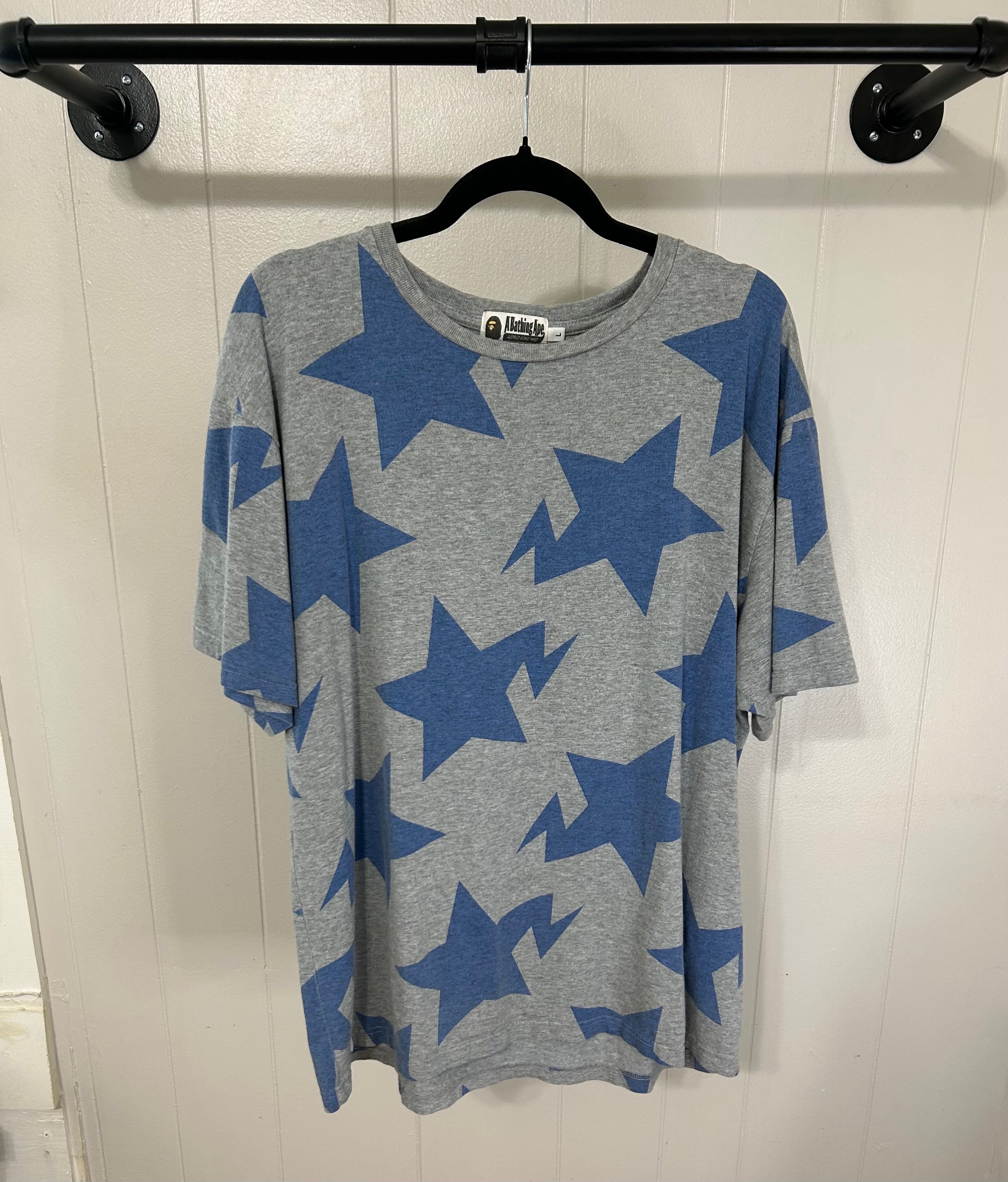Bape Relaxed Sta Pattern Tee ‘Grey Blue’