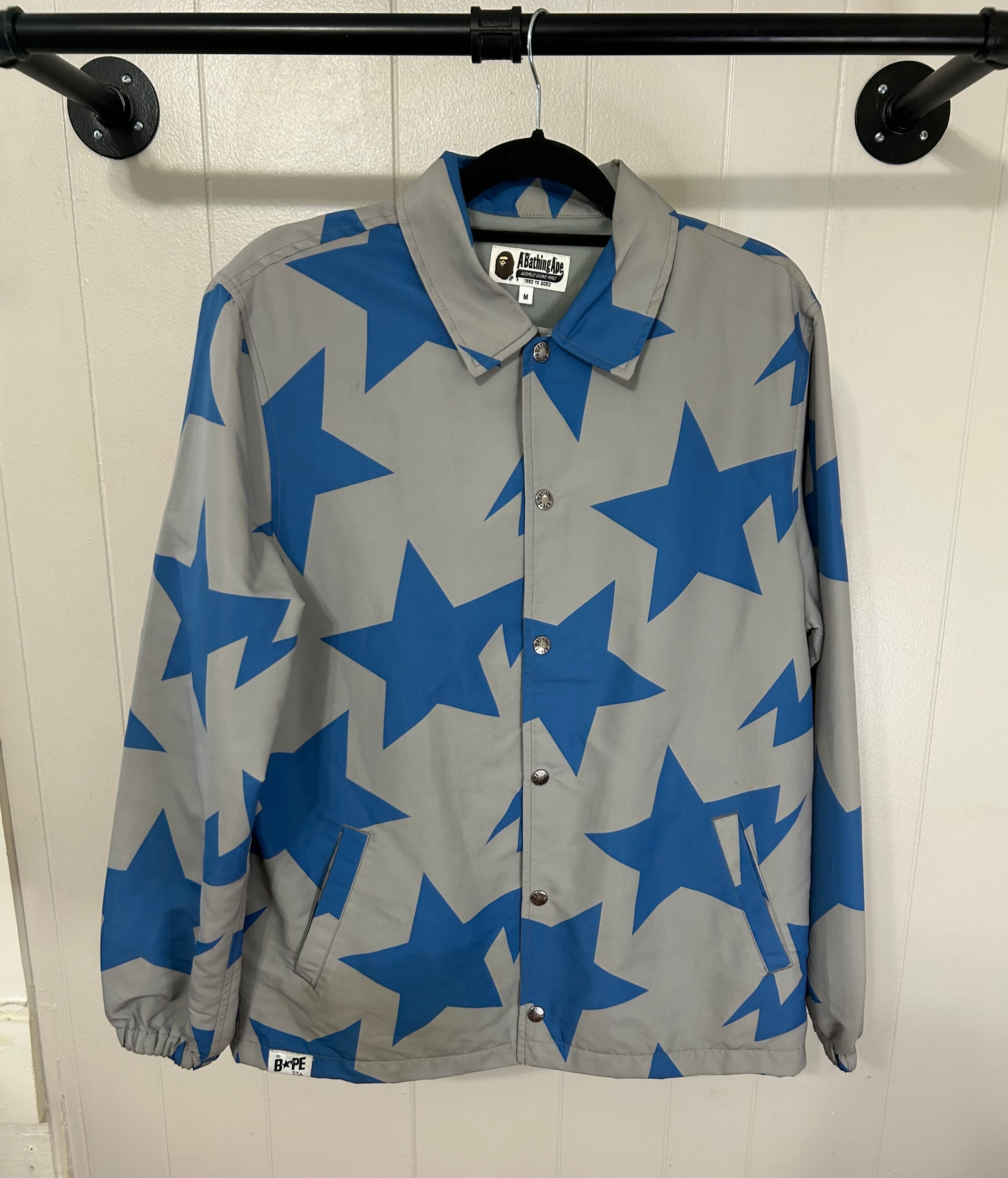 Bape Relaxed Sta Coach Jacket ‘Grey Blue’