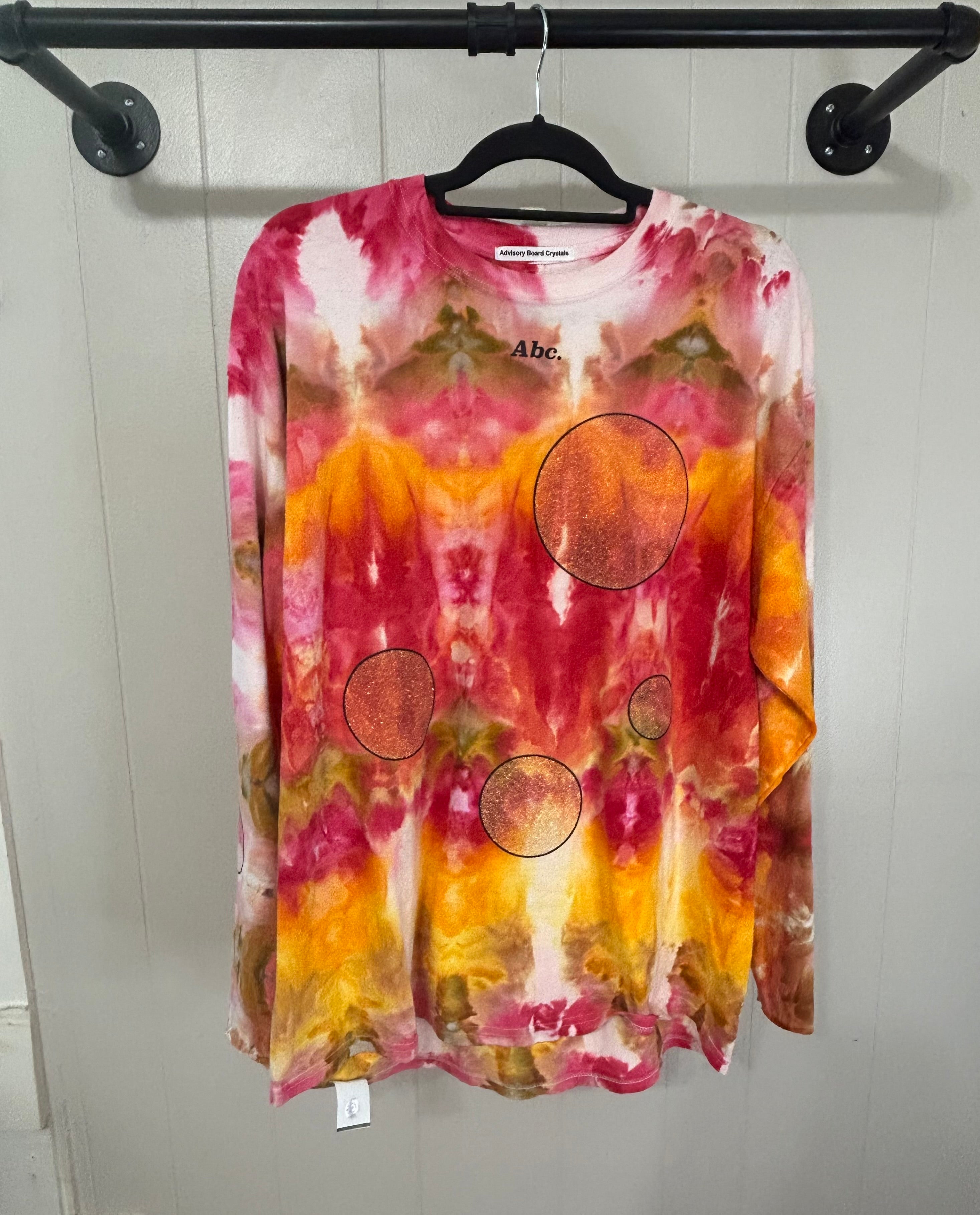 Abc. Tie Dye Long Sleeve T-shirt ‘Orange Fuscia’