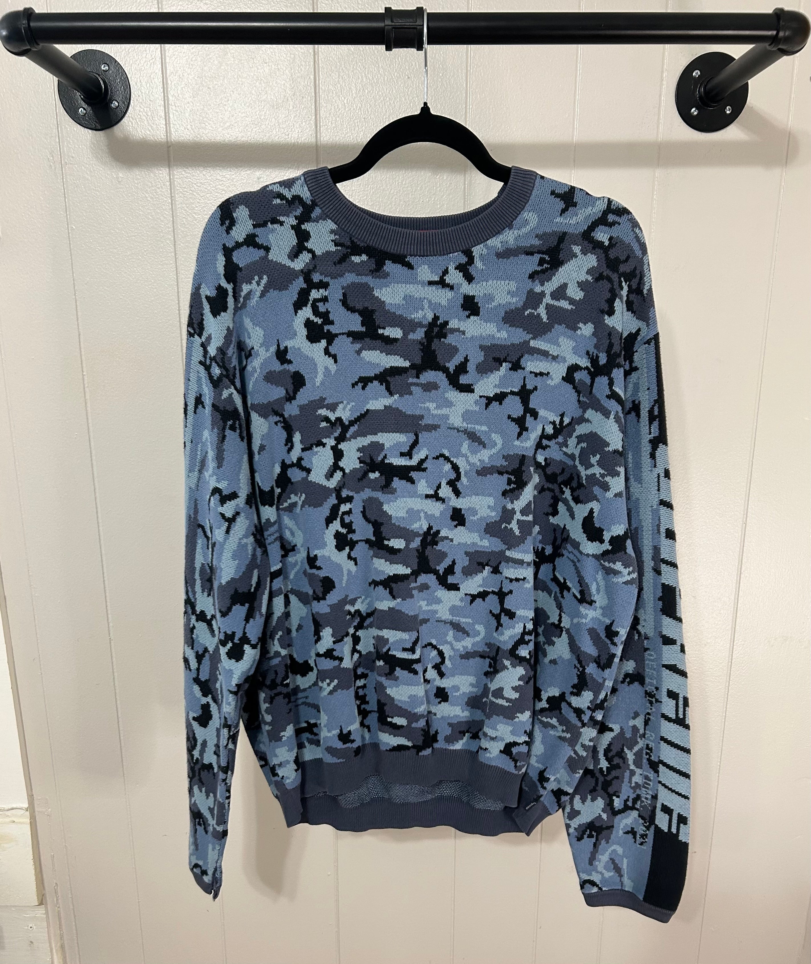 Supreme Sleeve Stripe Sweater Camo ‘Blue’