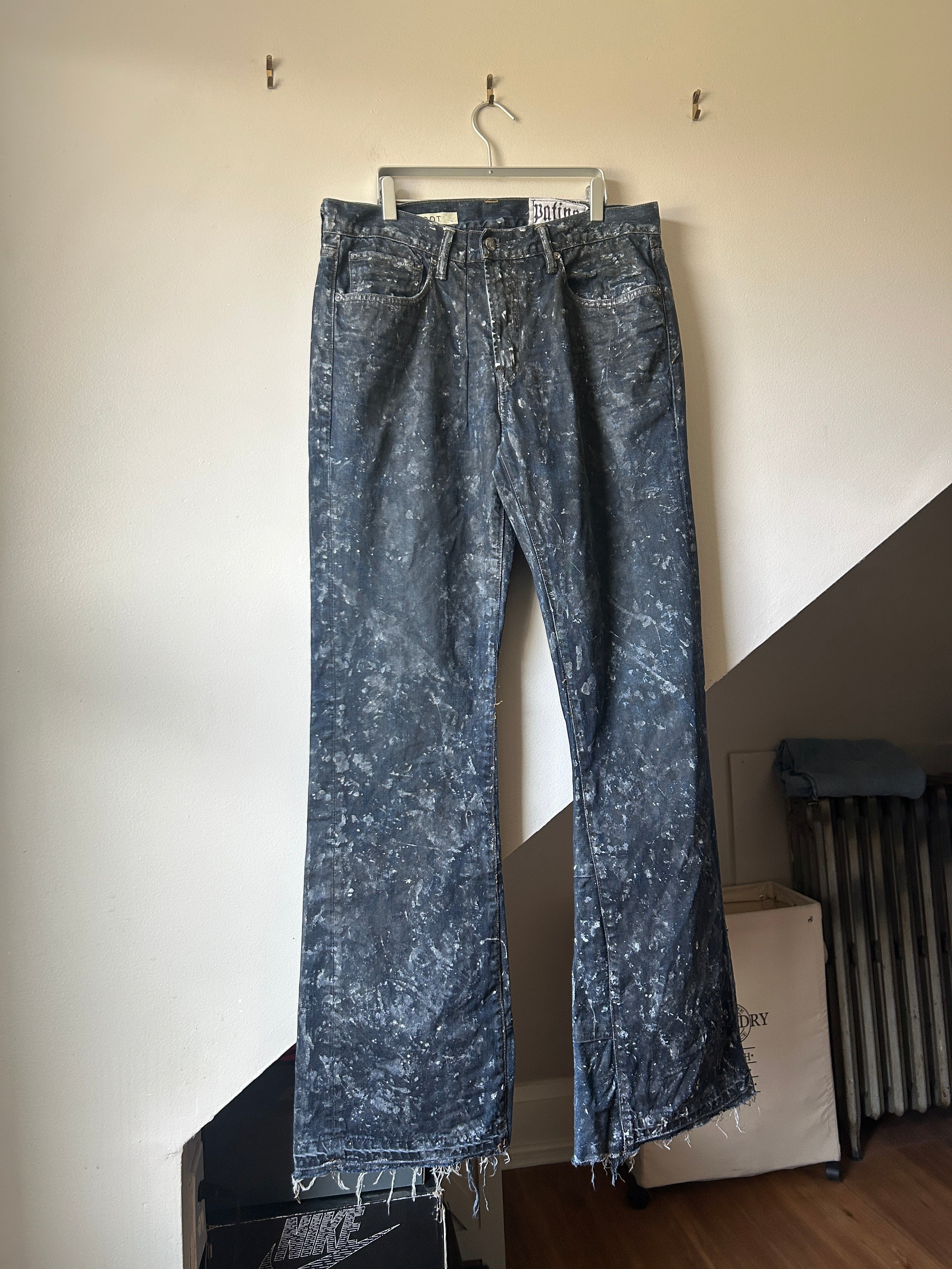 Patina Paint Splatter Flared Denim