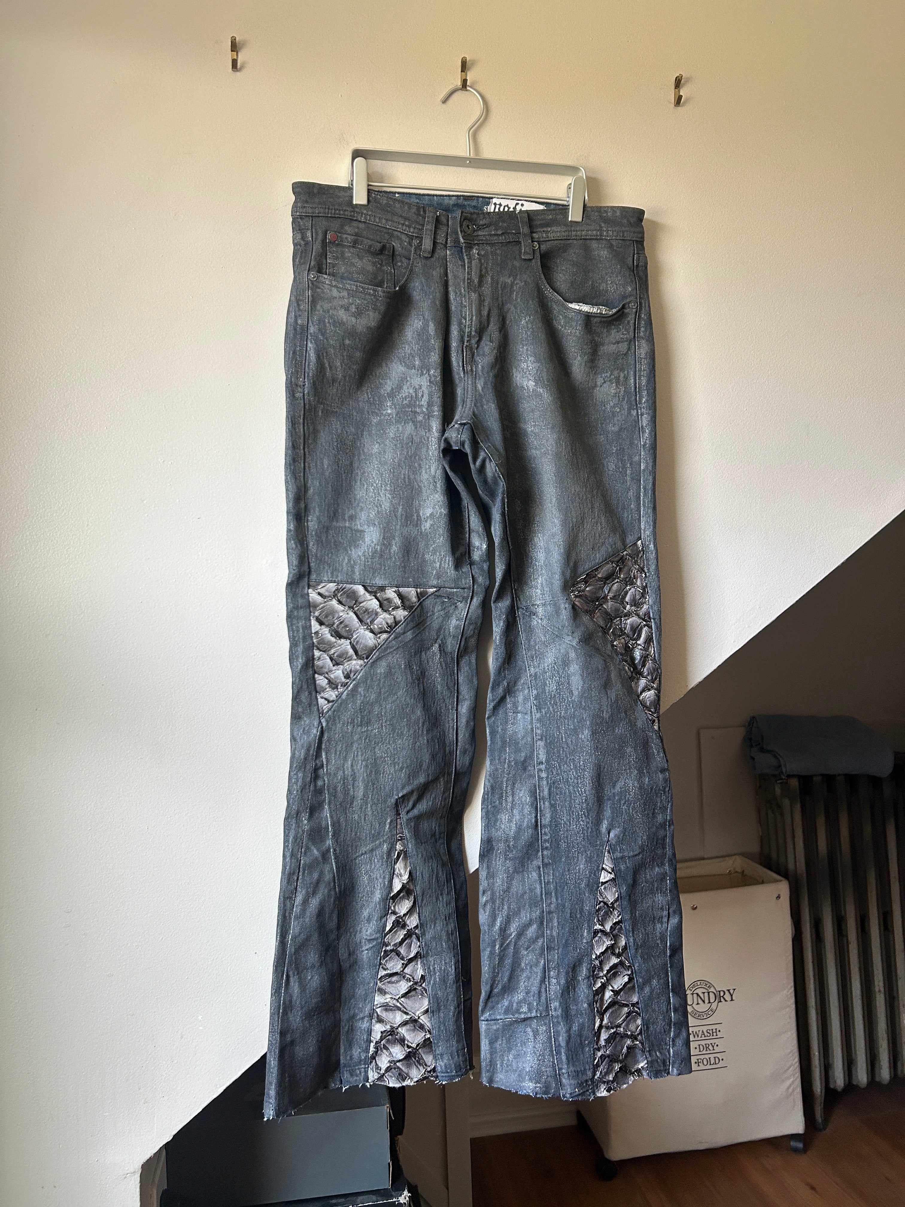 Patina Pirarucu Ash Waxed Pants