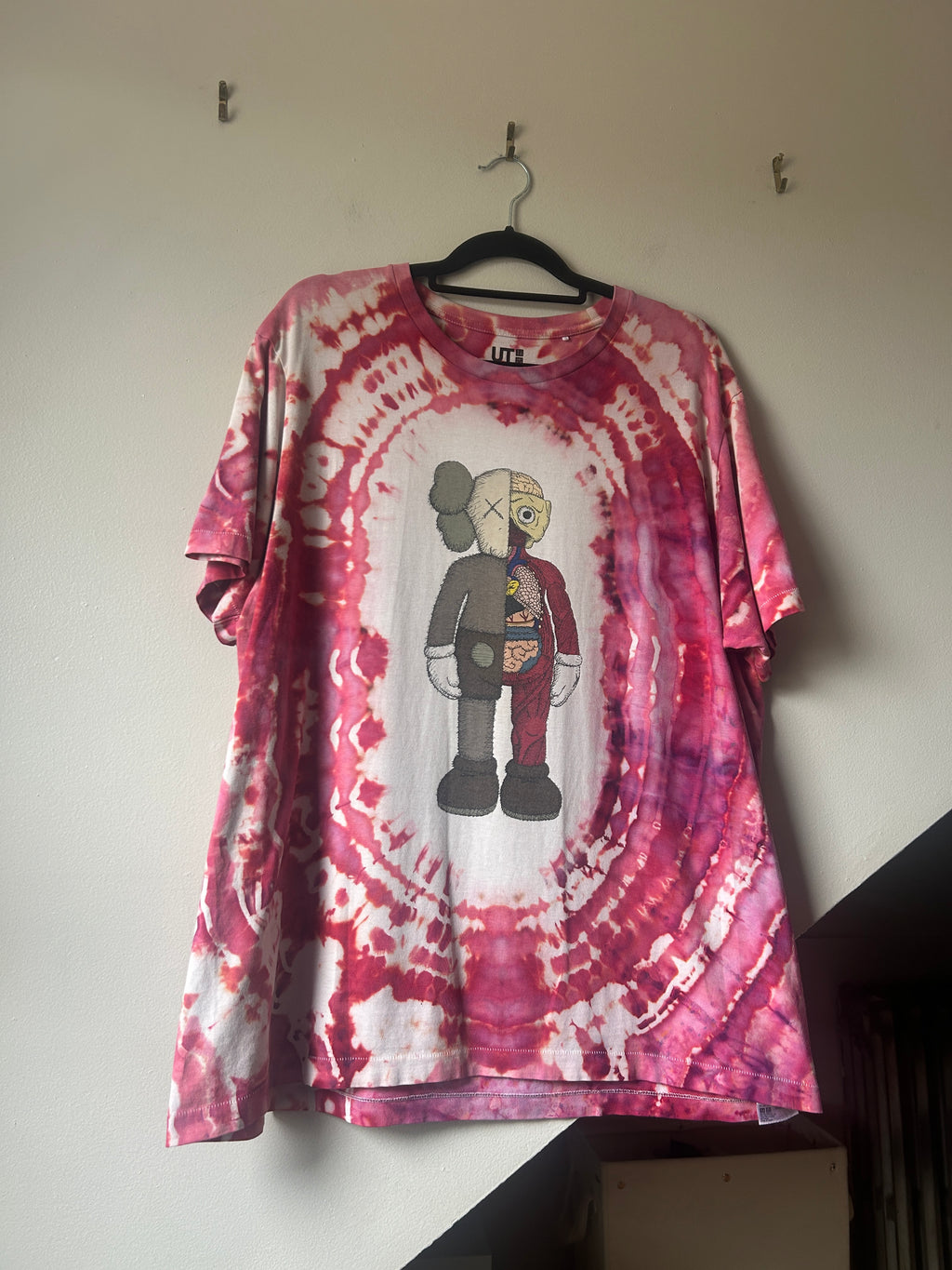 Kaws Flayed Tee Tie Dye ‘Fuchsia’